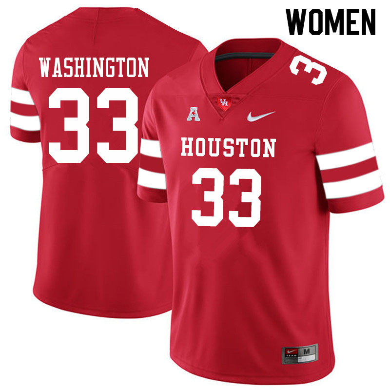 Women #33 Bryce Washington Houston Cougars College Football Jerseys Sale-Red